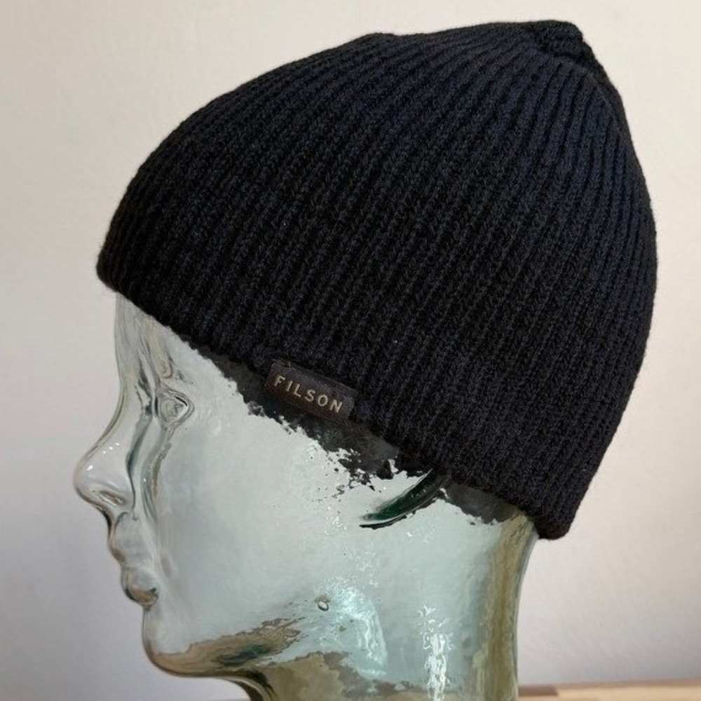 Filson Black 100% Wool Beanie